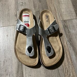 JBU Silver Buckle Sandals 10